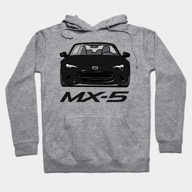 MX5 Miata ND Black Hoodie by Woreth